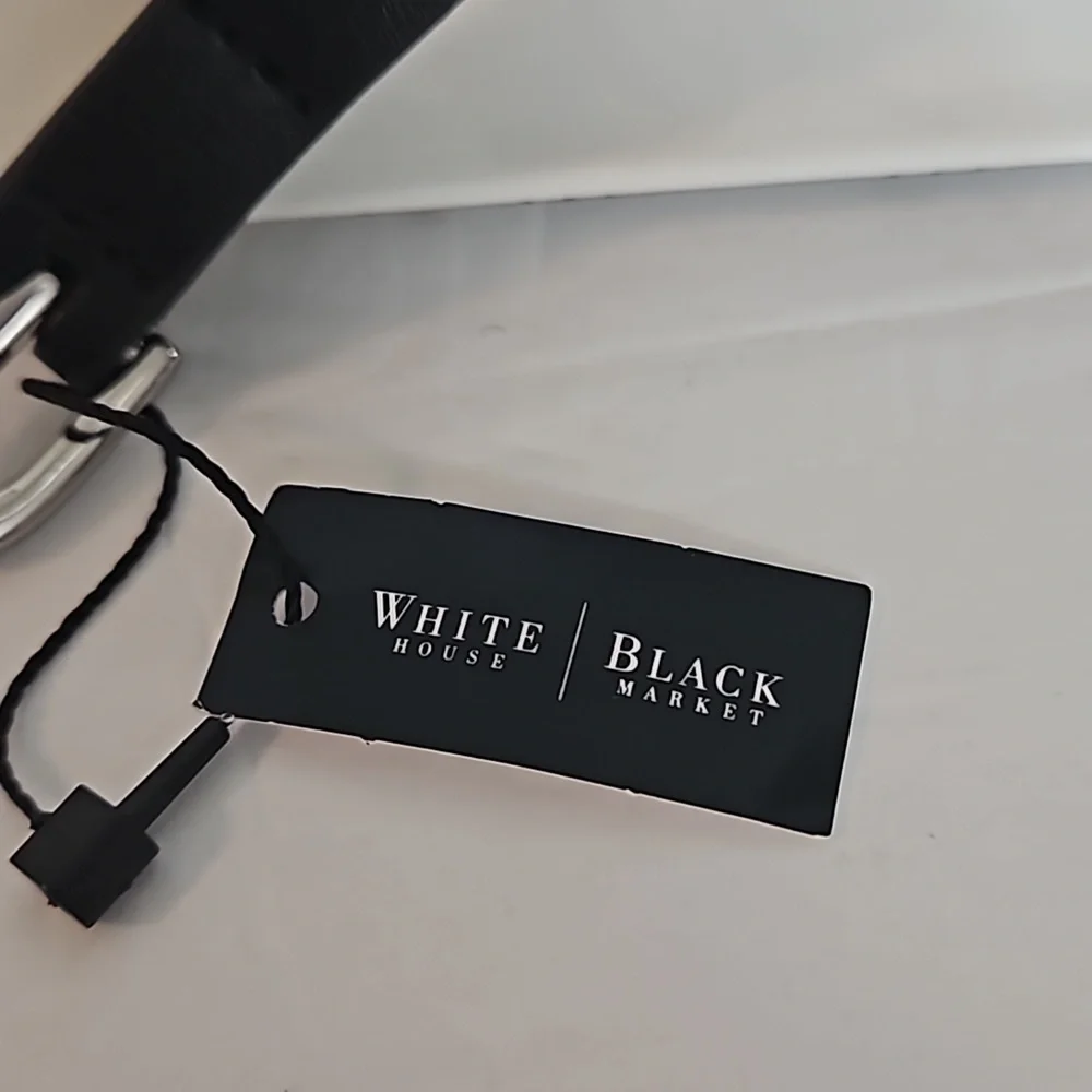 White House Black Market Man made  and Genuine  Leather sz S Black NWT